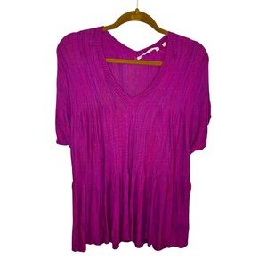 Soft Surroundings Pink/Purple Palmetto Knit Sweater Tunic